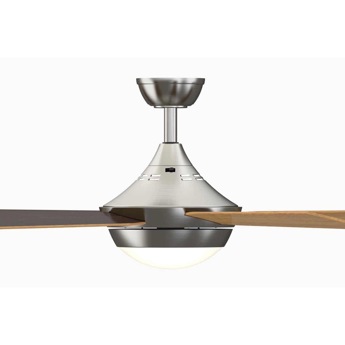 Fanimation Celano v2 52 inch Indoor Ceiling Fan with LED Light Kit - Brushed Nickel with Reversible Cherry/Dark Walnut Blades - Image 5